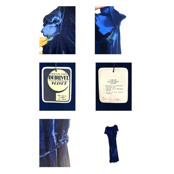 1930s Openhym's Debuvel Transparent Velvet Dress — Art Deco Silk Velvet Gown - Picture 2 of 16